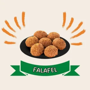 Foto de siete falafels sobre un plato negro