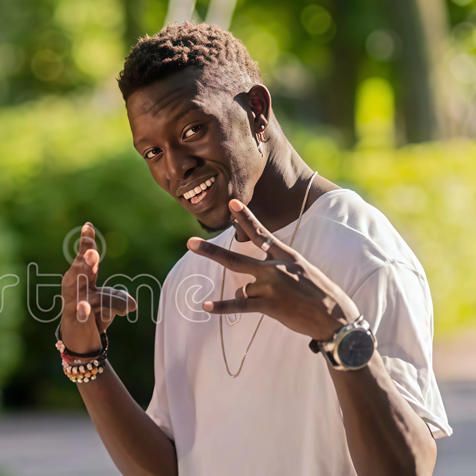 Hombre afrodescendiente posando