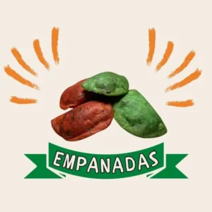 Imagen alusiva de las empanadas de colores, una verde y otra roja
